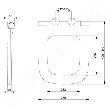 Sapho Garcia - Abattant WC Slim, SoftClose, blanc/chrome 100727
