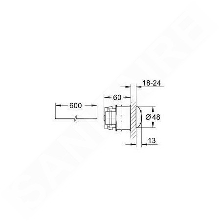 Grohe Accessoires - Commande pneumatique à bouton, chrome 38771000