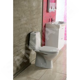 Aqualine Céramique - WC combiné Riga, bonde arrière, blanc RG601