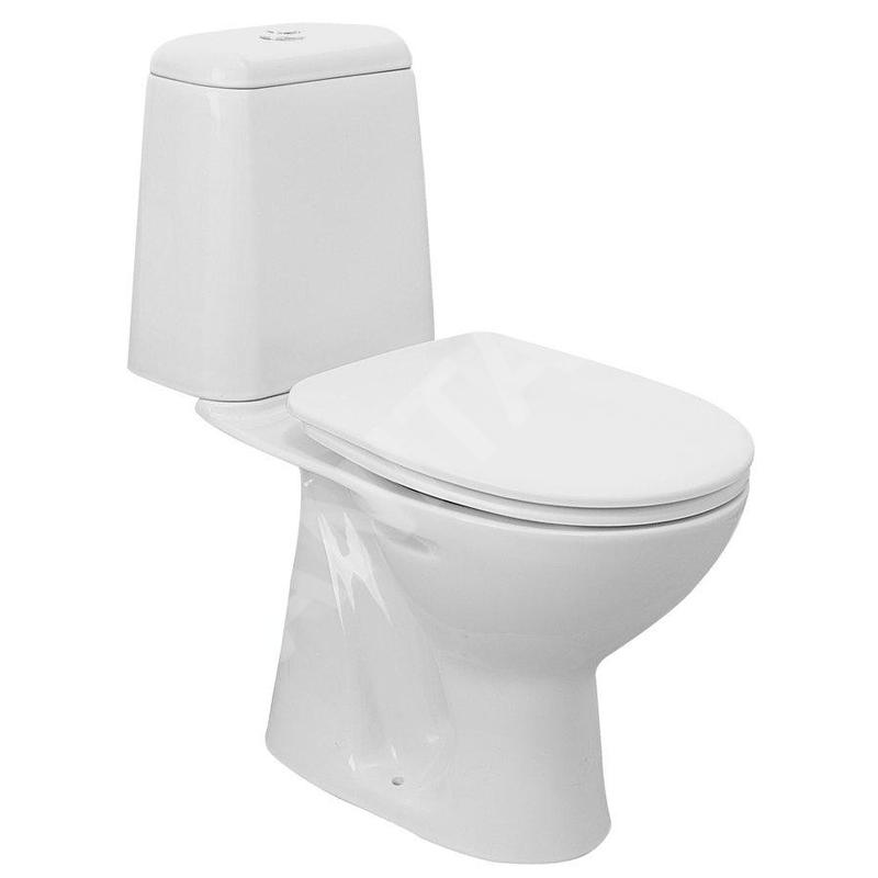 Aqualine Céramique - WC combiné Riga, bonde de fond, blanc RG801 Aqualine Céramique - WC combiné Riga, bonde de fond, blanc RG801
