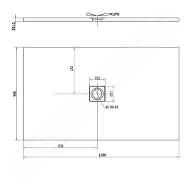 Polysan Flexia - Receveur de douche 1500 x 900 mm, blanc 72898