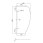 Sapho Accessoires - Paroi de séparation entre urinoirs 400x800 mm, verre dépoli 2502-05