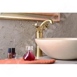 Sapho Antea - Mitigeur de lavabo Antea avec garniture de vidage, hauteur 245 mm, bronze 3176L