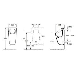 Villeroy & Boch Architectura - Urinoir à action siphonique, alimentation arrière, blanc alpin 55860001