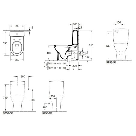 Villeroy & Boch O.novo - cuvette de WC, coude Vario, blanc alpin 56581001