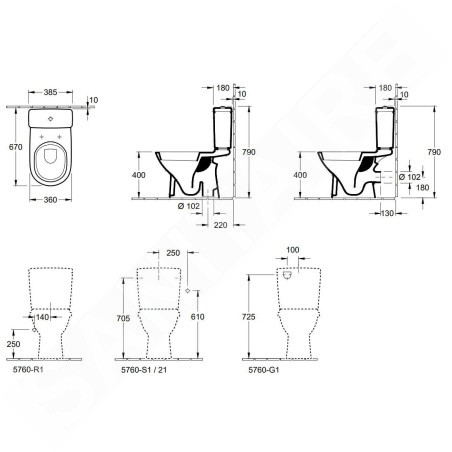 Villeroy & Boch O.novo - cuvette de WC, sortie arrière, blanc alpin 56611001
