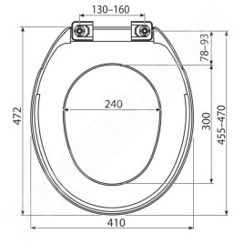 Alcadrain Toiletzittingen - Abattant WC Basic antibactérien, blanc A6550