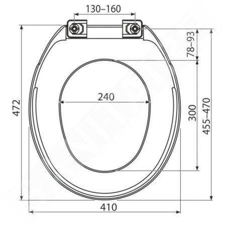 Alcadrain Toiletzittingen - Abattant WC Basic antibactérien, blanc A6550