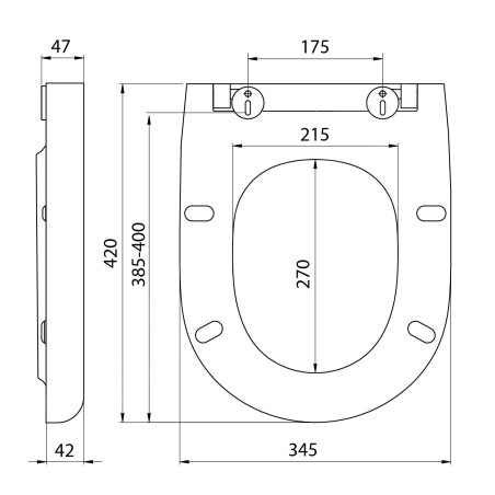 Aqualine Riga - Abattant WC, duroplast, Soft Close, blanc 40R30700I
