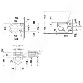 Duravit ME by Starck - WC suspendu HygieneFlush pour SensoWash, Rimless, HygieneGlaze, blanc 2579592000