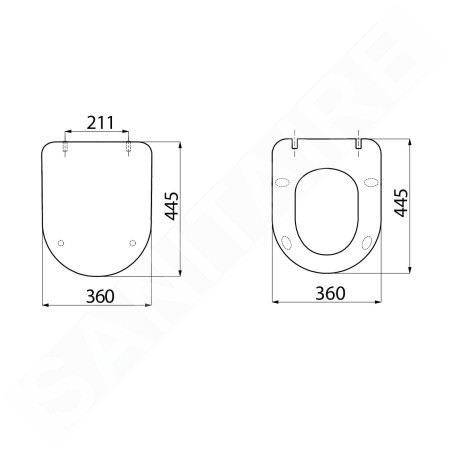 Sapho Paula - Abattant WC Slim, duroplast, SoftClose, doré KC0903