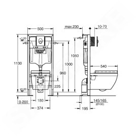 Grohe Solido - Set de bâti-support, cuvette Euro Ceramic et abattant softclose, plaque de déclenchement Arena Cosmopolitan,