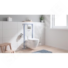 Grohe Solido - Set de bâti-support, cuvette Euro Ceramic et abattant softclose, plaque de déclenchement Arena Cosmopolitan,
