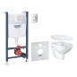 Grohe Solido - Bâti-support, cuvette et abattant Bau Ceramic, softclose, plaque de déclenchement Skate Air, chrome/blanc Grohe Solido - Bâti-support, cuvette et abattant Bau Ceramic, softclose, plaque de déclenchement Skate Air, chrome/blanc