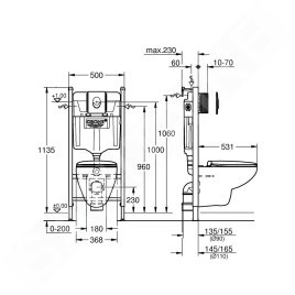 Grohe Solido - Bâti-support, cuvette et abattant Bau Ceramic, softclose, plaque de déclenchement Skate Air, chrome/blanc