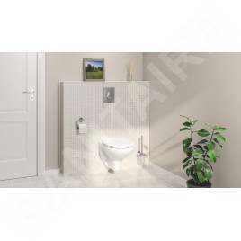Grohe Solido - Bâti-support, cuvette et abattant Bau Ceramic, softclose, plaque de déclenchement Skate Air, chrome/blanc