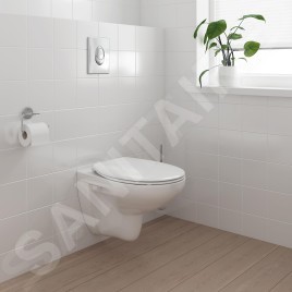 Grohe Solido - Bâti-support, cuvette et abattant Bau Ceramic, softclose, plaque de déclenchement Skate Air, chrome/blanc