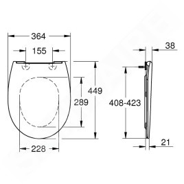 Grohe Bau Ceramic - Siège toilette Slim, SoftClose, blanc alpin 39923000