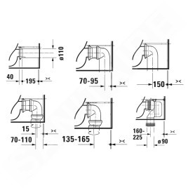 Duravit ME by Starck - Cuvette à poser, évacuation vario, Rimless, WonderGliss, blanc 20050900001