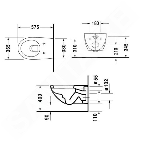Duravit Architec - WC suspendu, HygieneGlaze, blanc 2546092064