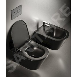 Sapho Avva - WC suspendu, Rimless, noir mat 100314-110