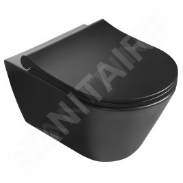 Sapho Avva - WC suspendu, Rimless, noir mat 100314-110
