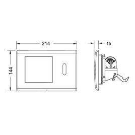Tece TECEplanus - Commande électronique de chasse d'eau, alimentation  secteur, chrome brillant 9240353