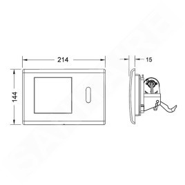 Tece TECEplanus - Commande électronique de chasse d'eau, alimentation  secteur, blanc brillant 9240362