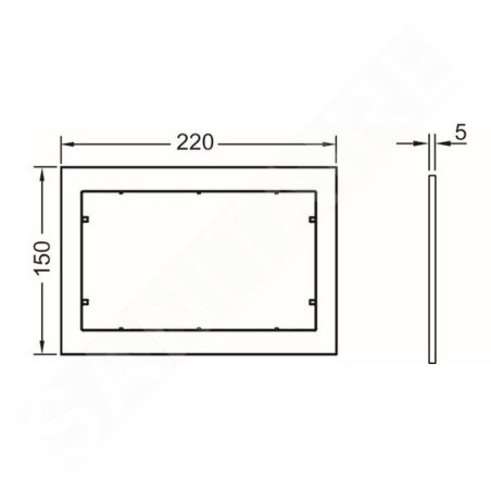 Tece TECEnow - Cadre de montage du bouton de chasse d'eau, chrome mat 9240412
