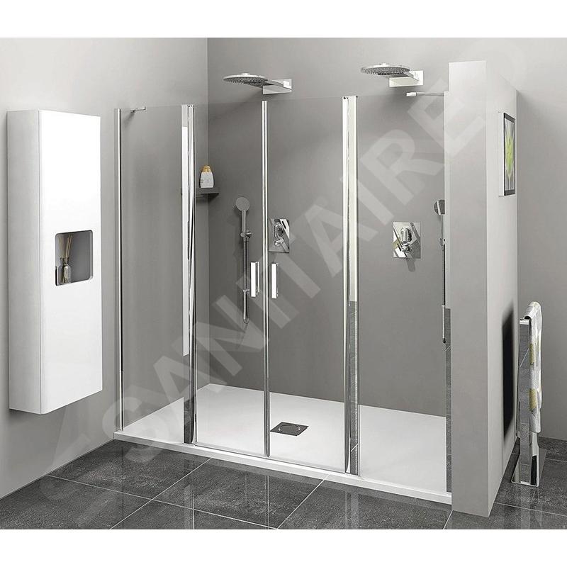 Polysan Zoom Line - Porte de douche 1600 mm, aluminium poli/verre clair ZL1416