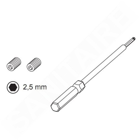 Tece TECEsolid - Vis de sécurité du bouton de chasse d’eau, y compris l'outil de montage 9240442