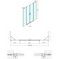 Polysan Zoom Line - Porte de douche 1600 mm, aluminium poli/verre clair ZL1416
