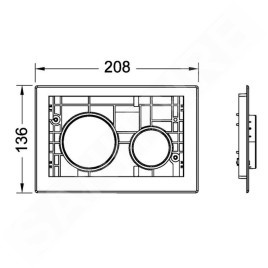 Tece TECEloop - Commande de chasse d'eau, sans couvercle supérieur, boutons : blanc mat 9240618