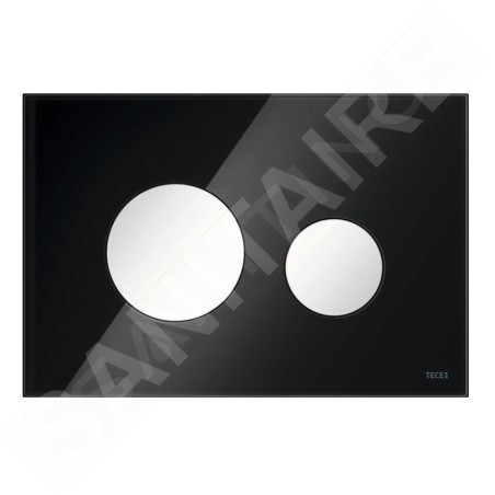 Tece TECEloop - Commande de chasse d'eau, verre noir / blanc 9240654