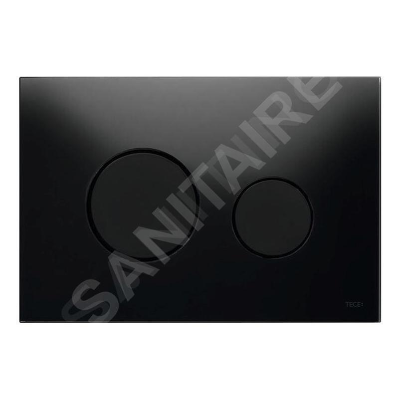 Tece TECEloop - Commande de chasse d'eau, verre noir / noir 9240657