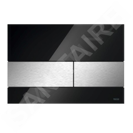 Tece TECEsquare - Commande de chasse d'eau, finition anti-empreintes, verre noir / inox brossé 9240806