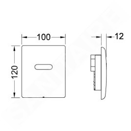 Tece TECEplanus - Commande électronique de chasse d'eau d’urinoir, alimentation secteur, blanc mat 9242355