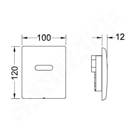 Tece TECEplanus - Commande électronique de chasse d'eau d’urinoir, alimentation secteur, blanc mat 9242355