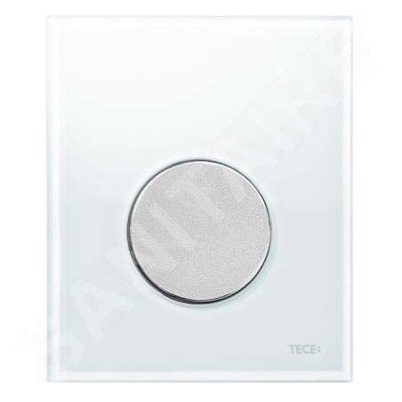 Tece TECEloop - Commande de la chasse d’eau d’urinoir, verre blanc/chrome mat 9242659