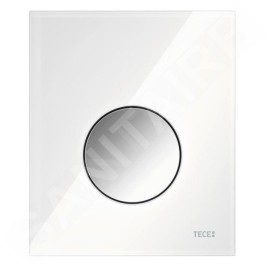 Tece TECEloop - Commande de la chasse d’eau d’urinoir, verre blanc/chrome brillant 9242660