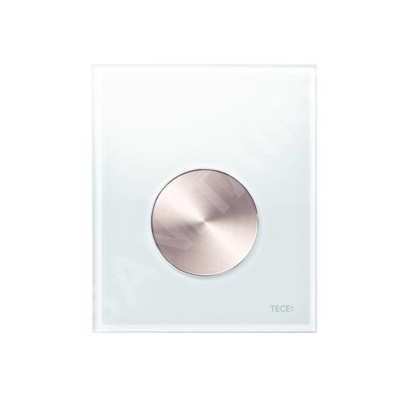 Tece TECEloop - Commande de la chasse d'eau d’urinoir, finition anti-empreintes, verre blanc/inox brossé 9242661