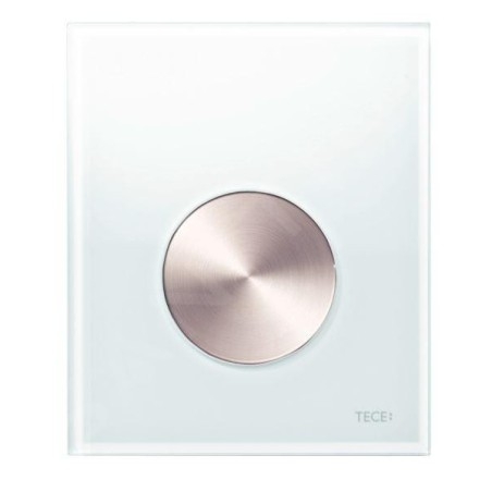 Tece TECEloop - Commande de la chasse d'eau d’urinoir, finition anti-empreintes, verre blanc/inox brossé 9242661