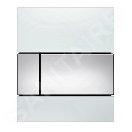 Tece TECEsquare - Commande de la chasse d’eau d’urinoir, verre blanc/chrome brillant 9242802