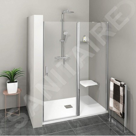 Polysan Zoom Line - Porte de douche 1500 mm, verre clair, aluminium poli ZL1315