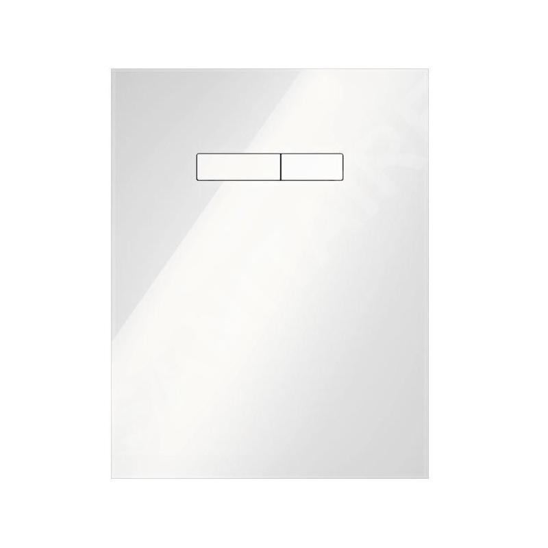 Tece TECElux - Plaque de verre supérieure avec commande manuelle de chasse d’eau, verre blanc/couleur blanche 9650000