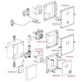 Alcadrain Plaques de commande - Commande électronique de rinçage d'urinoir, avec commande manuelle, alimentation secteur, acier
