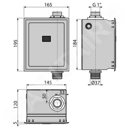 Alcadrain Plaques de commande - Contrôle électronique de la chasse d'eau, alimentation secteur, acier inoxydable/chrome ASP3