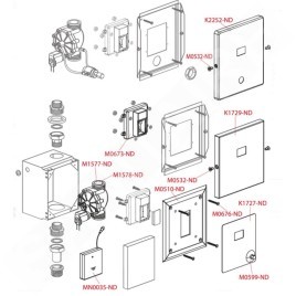 Alcadrain Plaques de commande - Contrôle électronique de la chasse d'eau, alimentation secteur, acier inoxydable/chrome ASP3