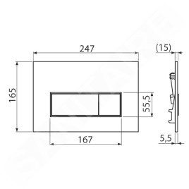 Alcadrain Thin - Contrôle affleurant, antibactérien, blanc mat M576