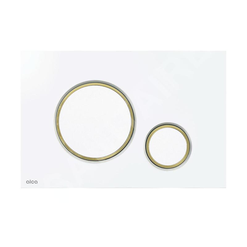 Alcadrain Thin - Commande affleurante, blanc brillant/or brillant M775